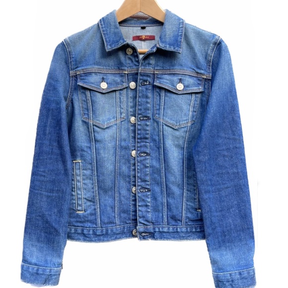 7 for all mankind denim jean jacket NWOT - Picture 1 of 7